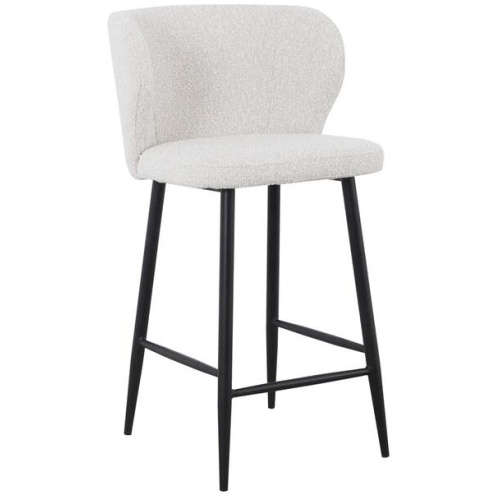 Set of 2 - Perkins 65cm Bar Stool - Pearl Grey Boucle by Interior Secrets - AfterPay Available