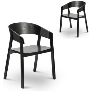 Set of 2 - Phelps Dining Chair - Full Black by Interior Secrets - AfterPay Available