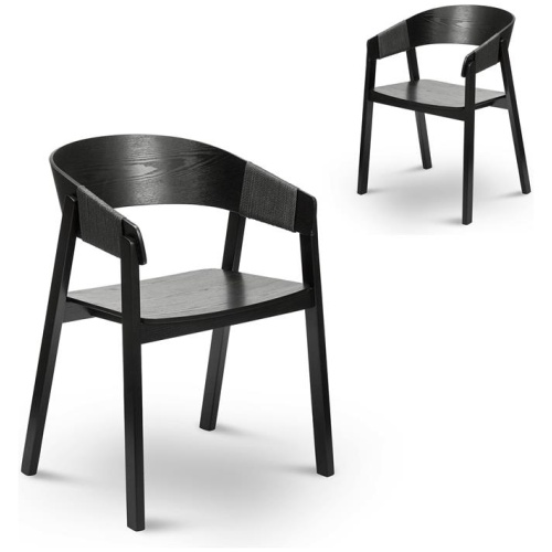 Set of 2 - Phelps Dining Chair - Full Black by Interior Secrets - AfterPay Available