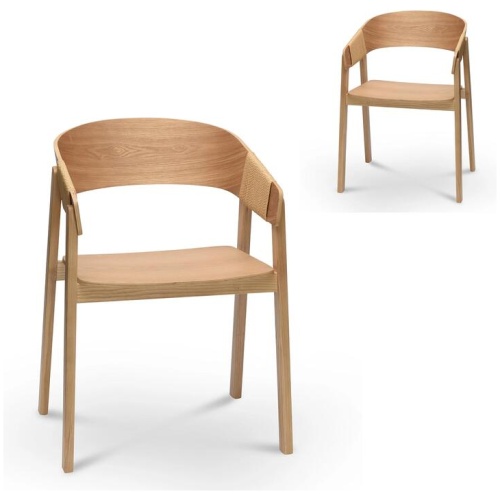 Set of 2 - Phelps Dining Chair - Natural by Interior Secrets - AfterPay Available