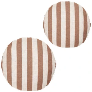 Set of 2 - Stripe 40cm Round Cushion - Hazel by Interior Secrets - AfterPay Available