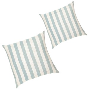 Set of 2 - Stripe 50cm Square Cushion - Sky by Interior Secrets - AfterPay Available