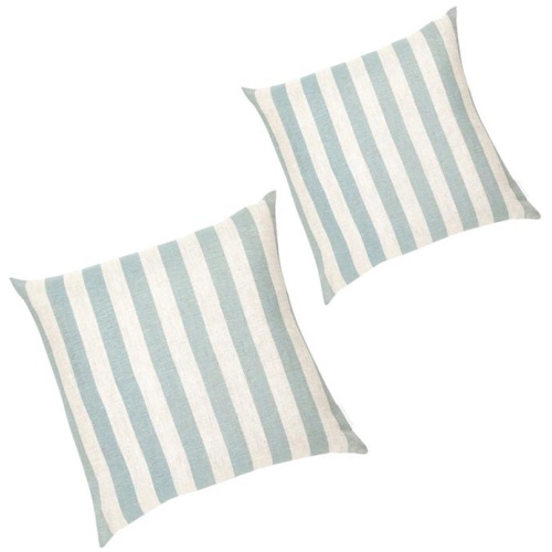 Set of 2 - Stripe 50cm Square Cushion - Sky by Interior Secrets - AfterPay Available