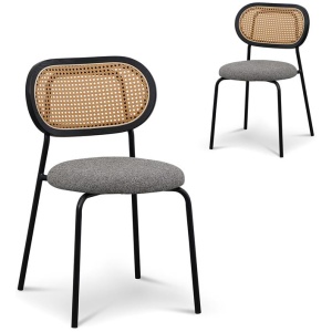 Set of 2 -Woodard Dining Chair - Spec Charcoal by Interior Secrets - AfterPay Available