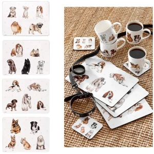 Set of 4 Kennel Club Table Placemats 29x21x0.4 cm