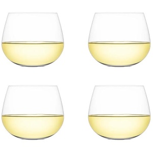Set of 4 Steamless B+ Wine Glasses 540ml Size 23X23X10cm in White by Plumm