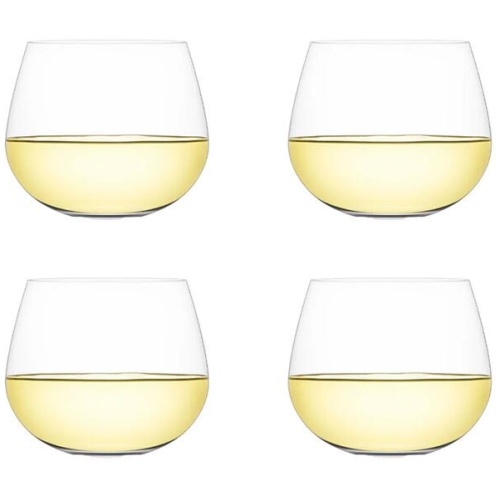 Set of 4 Steamless B+ Wine Glasses 540ml Size 23X23X10cm in White by Plumm