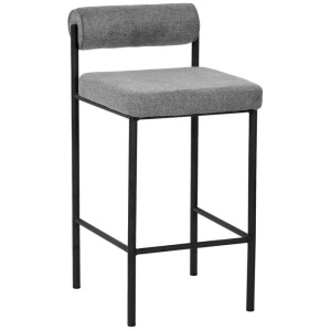 Shaffer 65cm Fabric Bar Stool - Grey by Interior Secrets - AfterPay Available