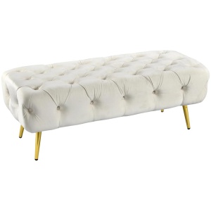 Shirley Ottoman Beige Velvet