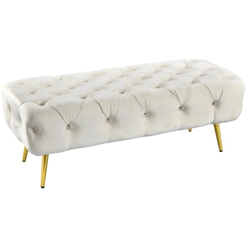 Shirley Ottoman Beige Velvet