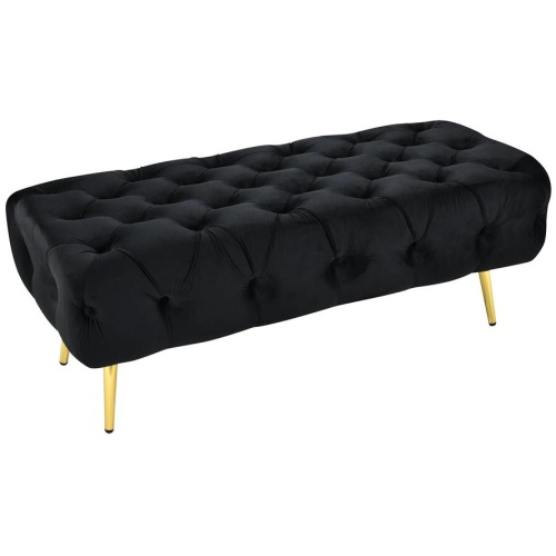 Shirley Ottoman Black Velvet