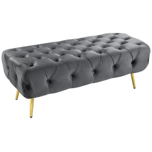 Shirley Ottoman Dark Grey Velvet