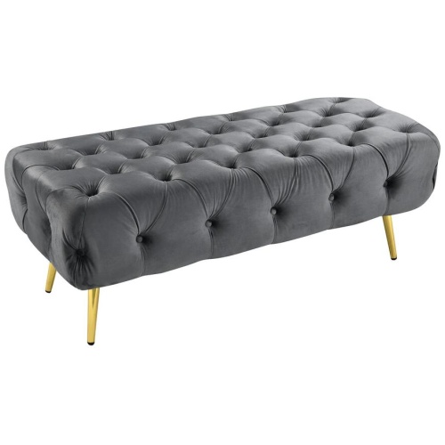 Shirley Ottoman Dark Grey Velvet