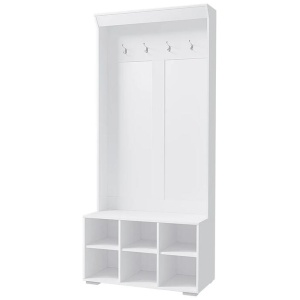 Shoe Rack Cabinet Hall Tree Coat Rack 180CM White