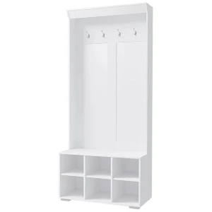 Shoe Rack Cabinet Hall Tree Coat Rack 180CM White
