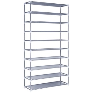 Shoe Rack Cabinet Stackable 10-Tier Grey