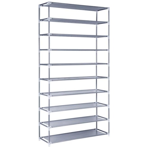 Shoe Rack Cabinet Stackable 10-Tier Grey