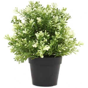 Small Potted Artificial White Jade Plant UV Resistant 20cm