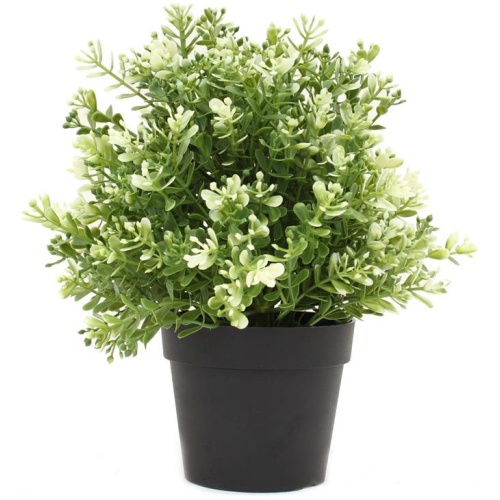 Small Potted Artificial White Jade Plant UV Resistant 20cm