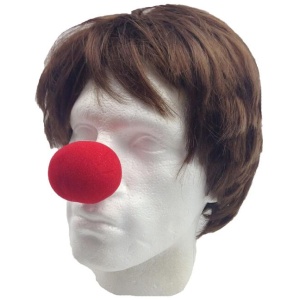 Soft CLOWN NOSE Costume Dress Up Halloween Spongy Sponge Circus Fancy Fun Silly - Red