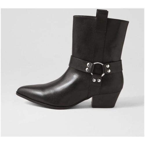 Sol Sana Biker Boot Ss Black Leather Black Boots Womens Shoes Casual Ankle Boots