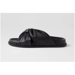 Sol Sana Elise Footbed Ss Black Leather Black Sandals Womens Shoes Casual Sandals Flat Sandals