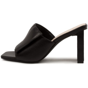 Sol Sana Holden Mule Ss Black Leather Black Sandals Womens Shoes Casual Heeled Sandals