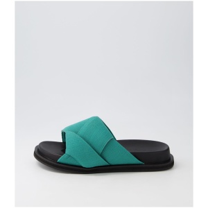 Sol Sana Mellow Footbed Ss Dk Teal Linen Dk Teal Sandals Womens Shoes Casual Sandals Flat Sandals