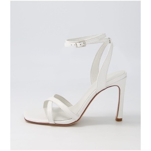 Sol Sana Monaco Heel Ss White Leather White Sandals Womens Shoes Dress Heeled Sandals
