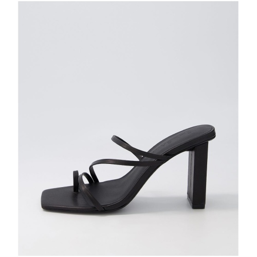 Sol Sana Theo High Heel Ss Black Leather Black Sandals Womens Shoes Dress Heeled Sandals