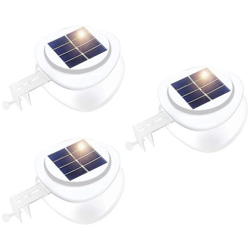 Solar Multipurpose Light (3-Piece, White) w/ Screw & Mount, Energy-Saving