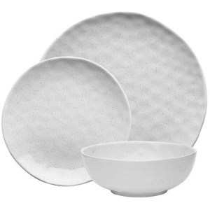 Speckle 12 Piece Stoneware Dinner Set Milk Size 27X27X3cm by Ecology
