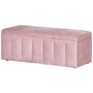 Storage Ottoman Blanket Box 103cm Velvet Pink