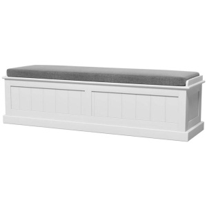 Storage Ottoman Blanket Box 140cm Fluted Grey