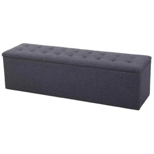 Storage Ottoman Blanket Box 140cm Linen Dark Grey