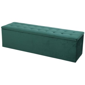 Storage Ottoman Blanket Box 140cm Velvet Green