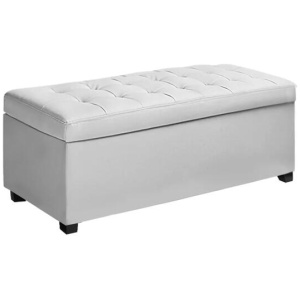 Storage Ottoman Blanket Box 97cm Leather White