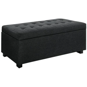 Storage Ottoman Blanket Box 97cm Linen Charcoal