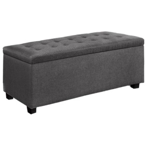 Storage Ottoman Blanket Box 97cm Linen Grey
