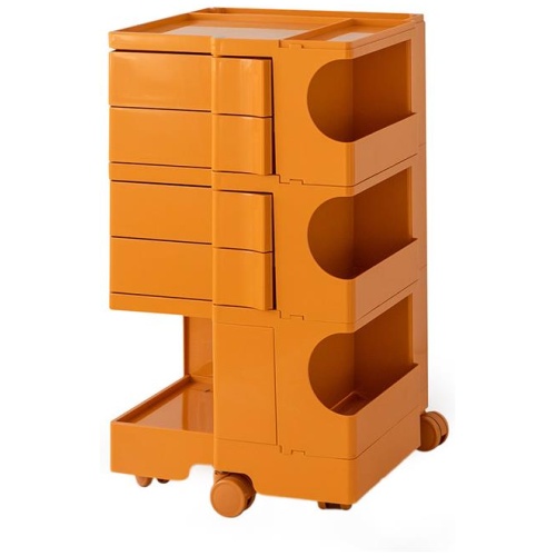 Storage Trolley Bedside Table 5 Tier Cart Boby Replica Orange