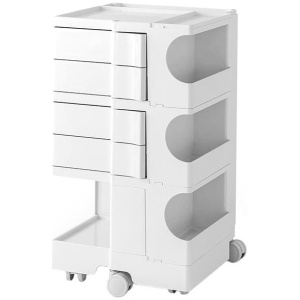 Storage Trolley Cart Bedside Table 5 Tier White