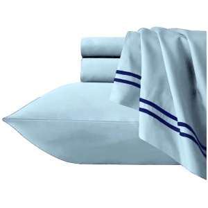 Strada Embroidered 1000 TC Egyptian Cotton Sky Navy King Quilt Cover Sets by Renee Taylor