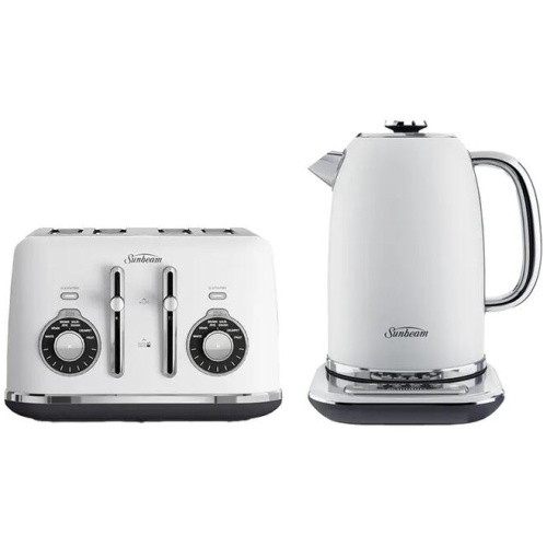 Sunbeam White TA2840W Toaster & KE2800W Kettle Bundle