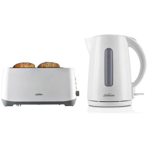 Sunbeam White TAP0003WH Toaster & KEP0007WH Kettle Bundle
