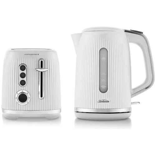 Sunbeam White TAP1002WH Toaster & KEP1007WH Kettle Bundle