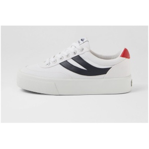 Superga 2740 Platform Blocks S9 White Navy Red Canvas White Navy Red Shoes Womens Shoes Casual Flat Shoes