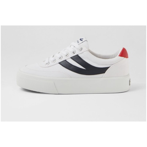 Superga 2740 Platform Blocks S9 White Navy Red Canvas White Navy Red Shoes Womens Shoes Casual Flat Shoes