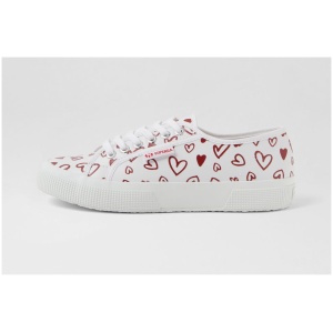 Superga 2750 Cute Hearts S9 White Red Smooth White Red Shoes Womens Shoes Casual Flat Shoes