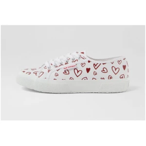 Superga 2750 Cute Hearts S9 White Red Smooth White Red Shoes Womens Shoes Casual Flat Shoes