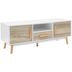 TV Cabinet Entertainment Unit 120cm Wood White Gino